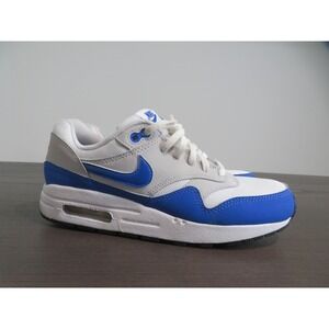 Nike Air Max 1 Shoes Youth 7 Womens 8.5 White Blue Royal Sneakers DZ3307-104